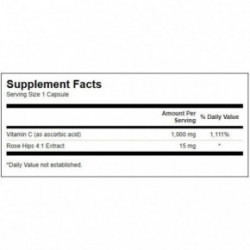 SWANSON Vitamin C with Rose Hips 1000 mg Vitamīns C ar ērkšķogu ekstraktu 30 kapsulas