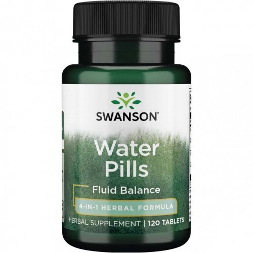 SWANSON Water Pills Fluid Balance Uztura bagātinātājs optimāla šķidruma līdzsvara uzturēšanai organismā 120 kapsulas
