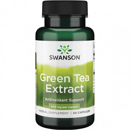 SWANSON Green Tea Extract 500mg Antioxidant Support Zaļās tējas ekstrakts 60 kapsulas