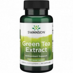 SWANSON Green Tea Extract 500mg Antioxidant Support Zaļās tējas ekstrakts 60 kapsulas