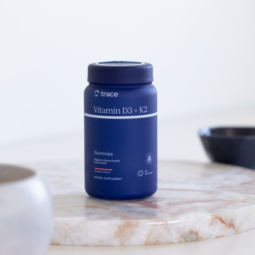 Trace Minerals Vitamin D3 + K2 Gummies D3+K2 vitamīns košļājamas gumijas veidā 60 Košļājamās tabletes