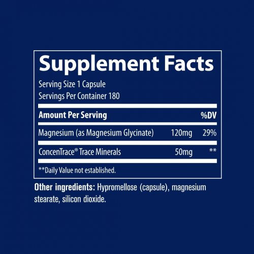 Trace Minerals Magnesium Glycinate 120mg Magnija glicināts 180 kapsulas