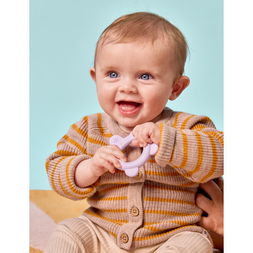 Jordan Teether and Training Toothbrush Extra Soft Bērnu košļājamāis, īpaši mīksts Pink