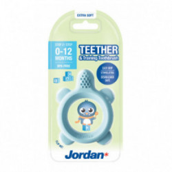 Jordan Teether and Training Toothbrush Extra Soft Bērnu košļājamāis, īpaši mīksts Pink