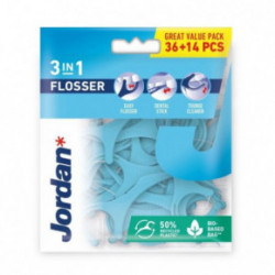 Jordan 3-in-1 Flosser Starpzobu diegs ar turētāju 36gab+14gab