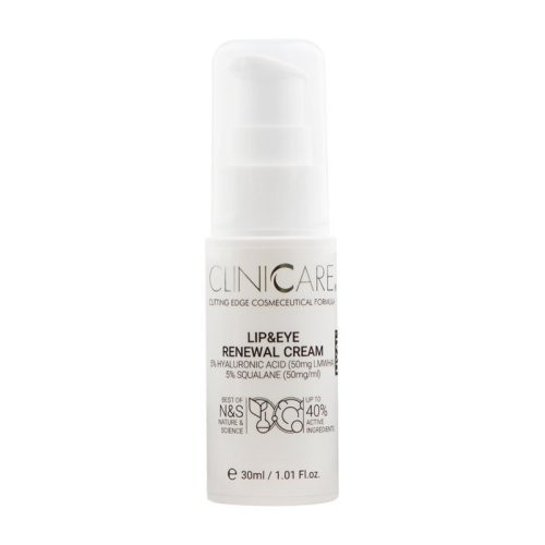 Cliniccare Hyal + Lip & Eye Renewal Cream Pretgrumbu mitrinošs krēms acu un lūpu zonai 30ml