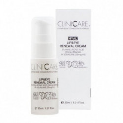 Cliniccare Hyal + Lip & Eye Renewal Cream Pretgrumbu mitrinošs krēms acu un lūpu zonai 30ml