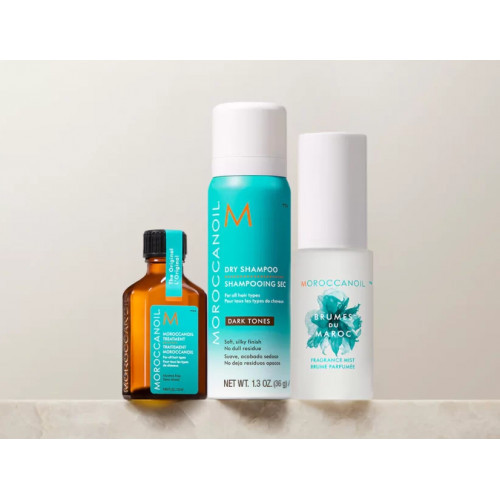 Moroccanoil Must Have Refresh, Nourish, And Go! Vasaras ceļojumu komplekts tumšiem matiem