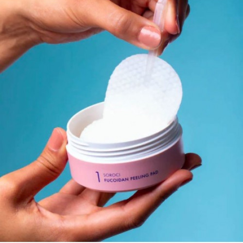 Soroci Fucoidan Peeling and Smoothing Facial Pads Pīlinga un nomierinošo disku komplekts 70 gab.