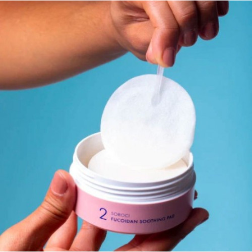 Soroci Fucoidan Peeling and Smoothing Facial Pads Pīlinga un nomierinošo disku komplekts 70 gab.