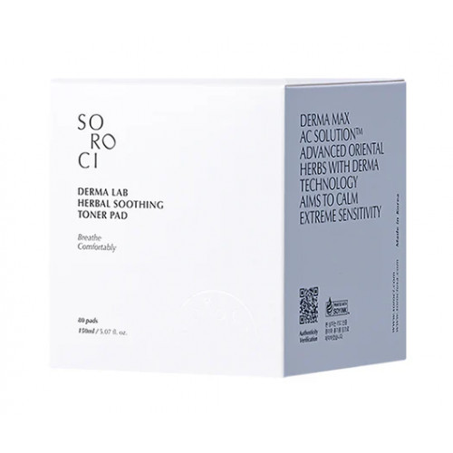Soroci Derma Lab Herbal Soothing Toner Pad Nomierinoši tonizējoši spilventiņi 80vnt