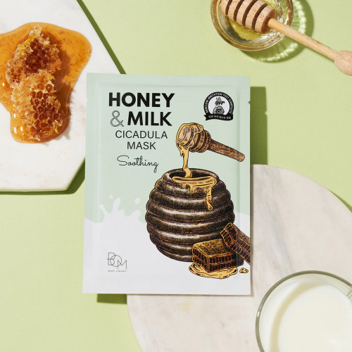 BOM Honey & Milk Cicadula Mask Ādu nomierinošas lokšņu sejas maskas 10 gab.