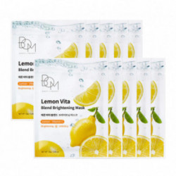 BOM Lemon Vita Blend Brightening Mask Ādas balināšanas lokšņu maskas 10 gab.