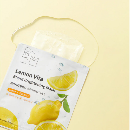 BOM Lemon Vita Blend Brightening Mask Ādas balināšanas lokšņu maskas 10 gab.