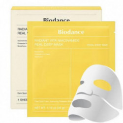 Biodance Radiant Vita Niacinamide Real Deep Mask Mirdzumu piešķiroša sejas maska ar niacinamīdu un glutationu 34g