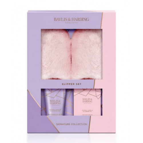 Baylis & Harding Jojoba, Vanilla & Almond Oil Luxury Slipper Gift Set Komplekts sievietēm