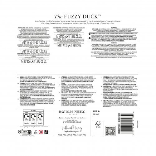 Baylis & Harding The Fuzzy Duck Cotswold Cocktails Luxury Pamper Present Dāvanu komplekts