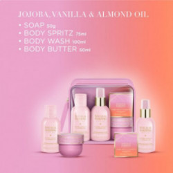 Baylis & Harding Jojoba, Vanilla & Almond Oil Luxury Travel Wash Bag Gift Set Dāvanu komplekts