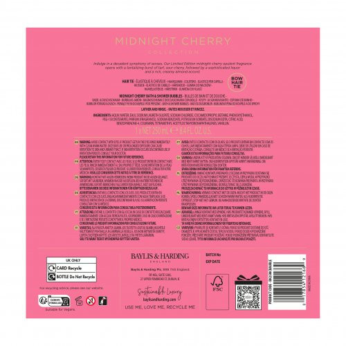 Baylis & Harding Midnight Cherry Festive Bauble Gift Vannas un dušas putas 250ml