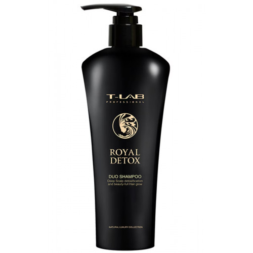 T-LAB Professional Royal Detox DUO Shampoo Šampūns karaliskam matu gludumam un absolūtai detoksikācijai 300ml