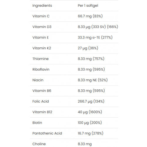 VPLab Nutrition Ultra Women's Multivitamin Formula Multivitamīni sievietēm mīkstajās kapsulās 90 kapsulas