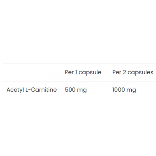 VPLab Nutrition Nutrition UltraVit Acetyl-L-Carnitine Uztura bagātinātājs vielmaiņas uzlabošanai 60 kapsulas