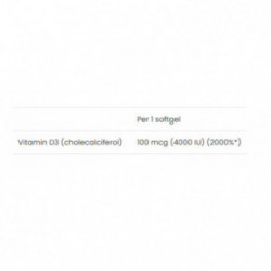 VPLab Nutrition UltraVit Vitamin D3 4000 IU Uztura bagātinātājs 120 kapsulas
