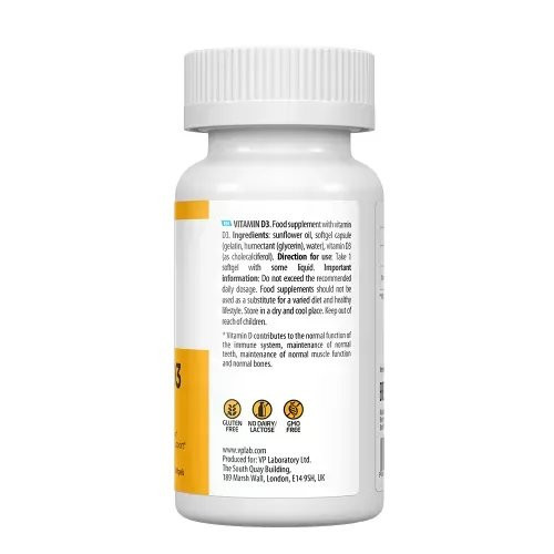 VPLab Nutrition UltraVit Vitamin D3 4000 IU Uztura bagātinātājs 120 kapsulas