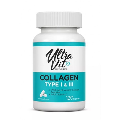 VPLab Nutrition Ultravit Collagen Type I & III Uztura bagātinātājs 120 kapsulas