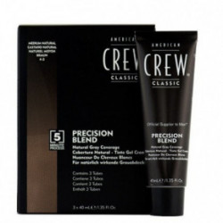 American Crew Precision Blend Medium Natural Braun 4-5 Matu krāsošanas sistēma vīriešiem (dabīgi brūns) 3x40ml