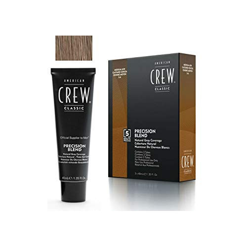 American Crew Precision Blend Medium Natural Braun 4-5 Matu krāsošanas sistēma vīriešiem (dabīgi brūns) 3x40ml