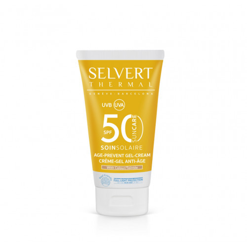 Selvert Thermal Age Prevent Gel-Cream with Colour SPF50 Aizsargājošs sejas krēms-gels SPF50 ar krāsu 50ml