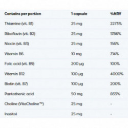 Osavi B-Complex with Choline & Inositol Uztura bagātinātājs ar holīnu un inozitolu 60 kapsulas