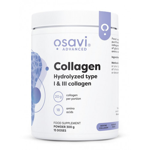 Osavi Collagen Peptides - Hydrolyzed Type 1 & 3 Hidrolizēti kolagēna peptīdi (I un III tipi) 300g