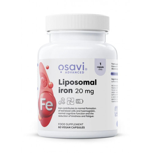 Osavi Liposomal Iron 20 mg Uztura bagātinātājs liposomālā dzelzs 60 kapsulas