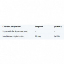 Osavi Liposomal Iron 20 mg Uztura bagātinātājs liposomālā dzelzs 60 kapsulas