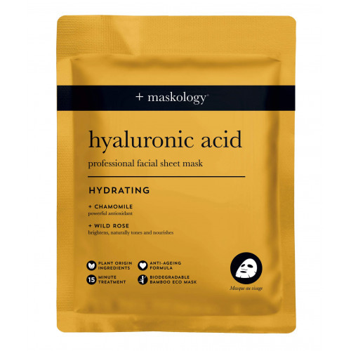 Maskology Hyaluronic Acid Professional Sheet Mask Lokšņu maska ar hialuronskābi 22ml