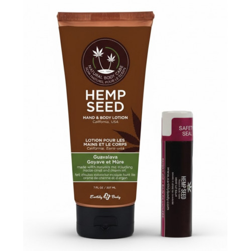 Hemp Seed Lip Balm and Hand & Body Lotion Set Ķermeņa kopšanas komplekts