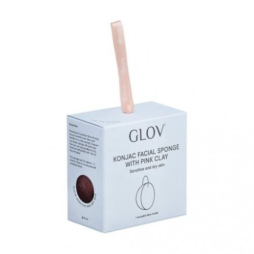 Glov Konjac Facial Sponge With Pink Clay Sejas sūklis Pink