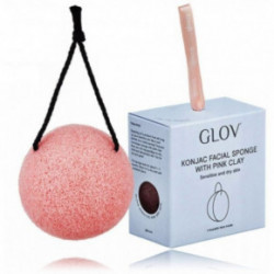 Glov Konjac Facial Sponge With Pink Clay Sejas sūklis Pink