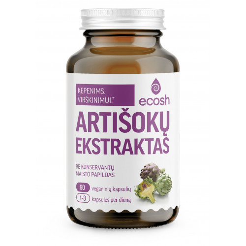 Ecosh Artichoke Extract Uztura bagātinātājs, artišoka ekstrakts 60 kapsulas