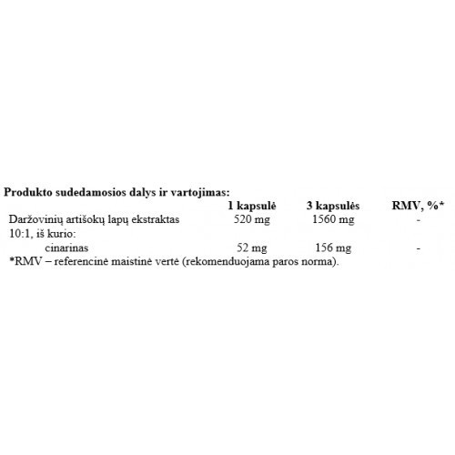 Ecosh Artichoke Extract Uztura bagātinātājs, artišoka ekstrakts 60 kapsulas