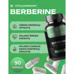 Vitalharmony Berberine 500 mg Uztura bagātinātājs 90 kapsulas