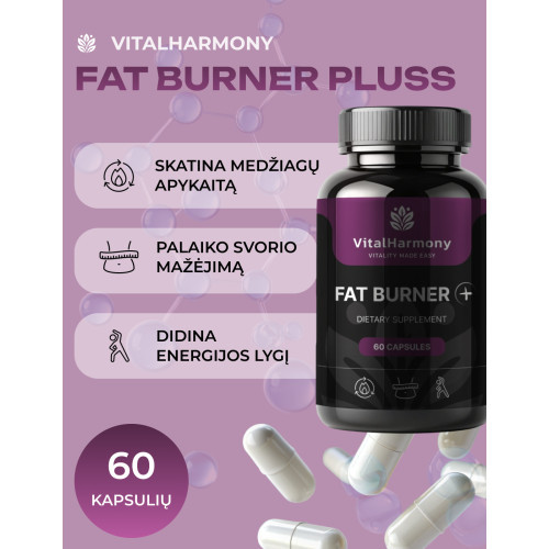 Vitalharmony Fat Burner + Efektīvs tauku dedzinātājs 60 kapsulas
