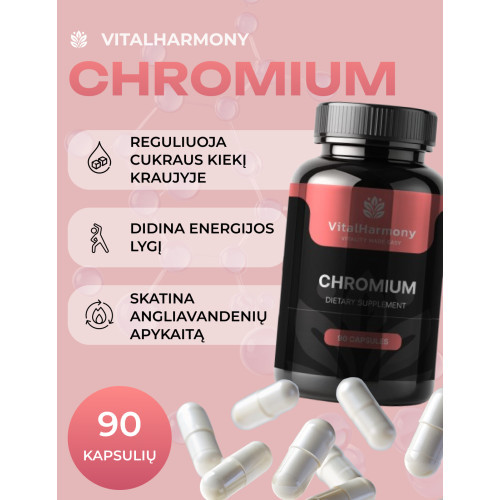 Vitalharmony Chromium Hroma uztura bagātinātājs 90 kapsulas