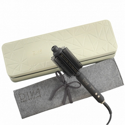 Diva Pro Styling Precious Metals Gold Dust Full Volume, Curling & Styling Hot Brush Matu veidošanās ķemme 1gab.