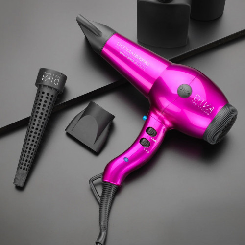 Diva Pro Styling Ultima 5000 Pro Hair Dryer Matu fēns Black