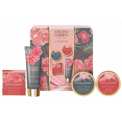 Baylis & Harding Boudoire Luxury Pamper Tin Gift Set Ķermeņa kopšanas komplekts