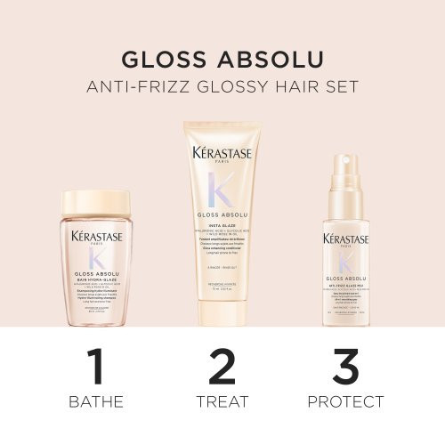 Kérastase Gloss Absolu Anti - Frizz Glossy Hair Set Matu kopšanas komplekts Komplekts
