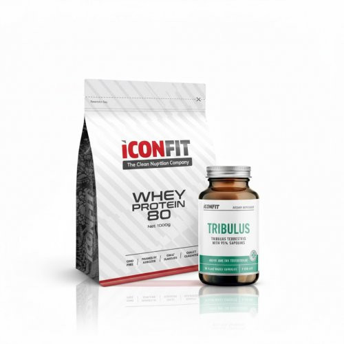 KlipShop Iconfit Whey Protein & Tribulus Supplement For Men Gift Set Sūkalu proteīna un Tribulusa uztura bagātinātāju komplekts vīriešiem